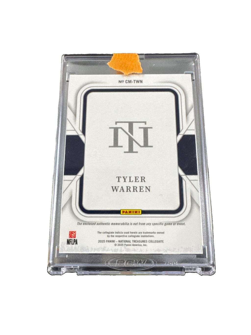 2025 National Treasures Tyler Warren /25  Patch (RC)