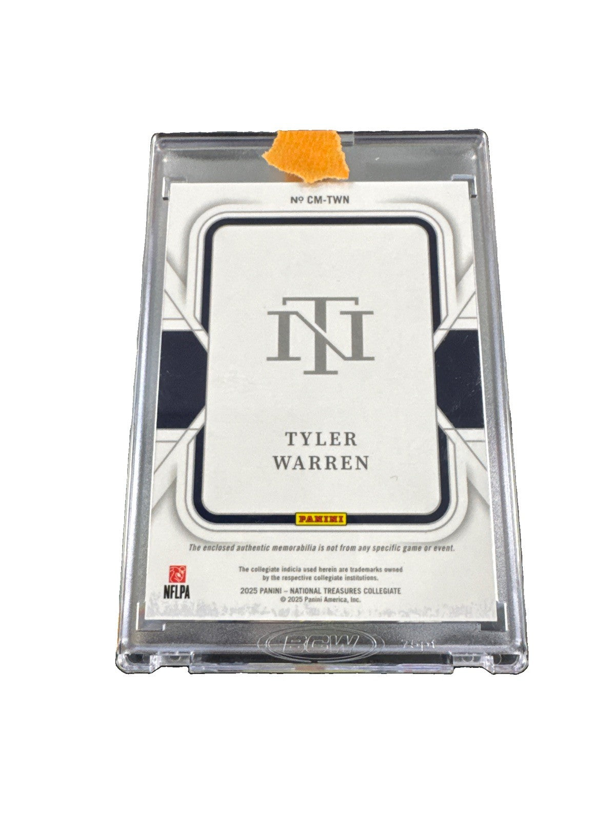 2025 National Treasures Tyler Warren /25  Patch (RC)