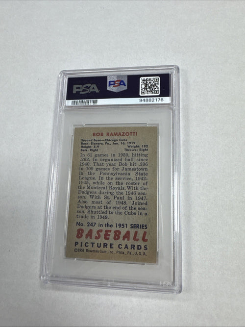 1951 Bowman - Bob Ramazzotti #247 (RC) PSA 6