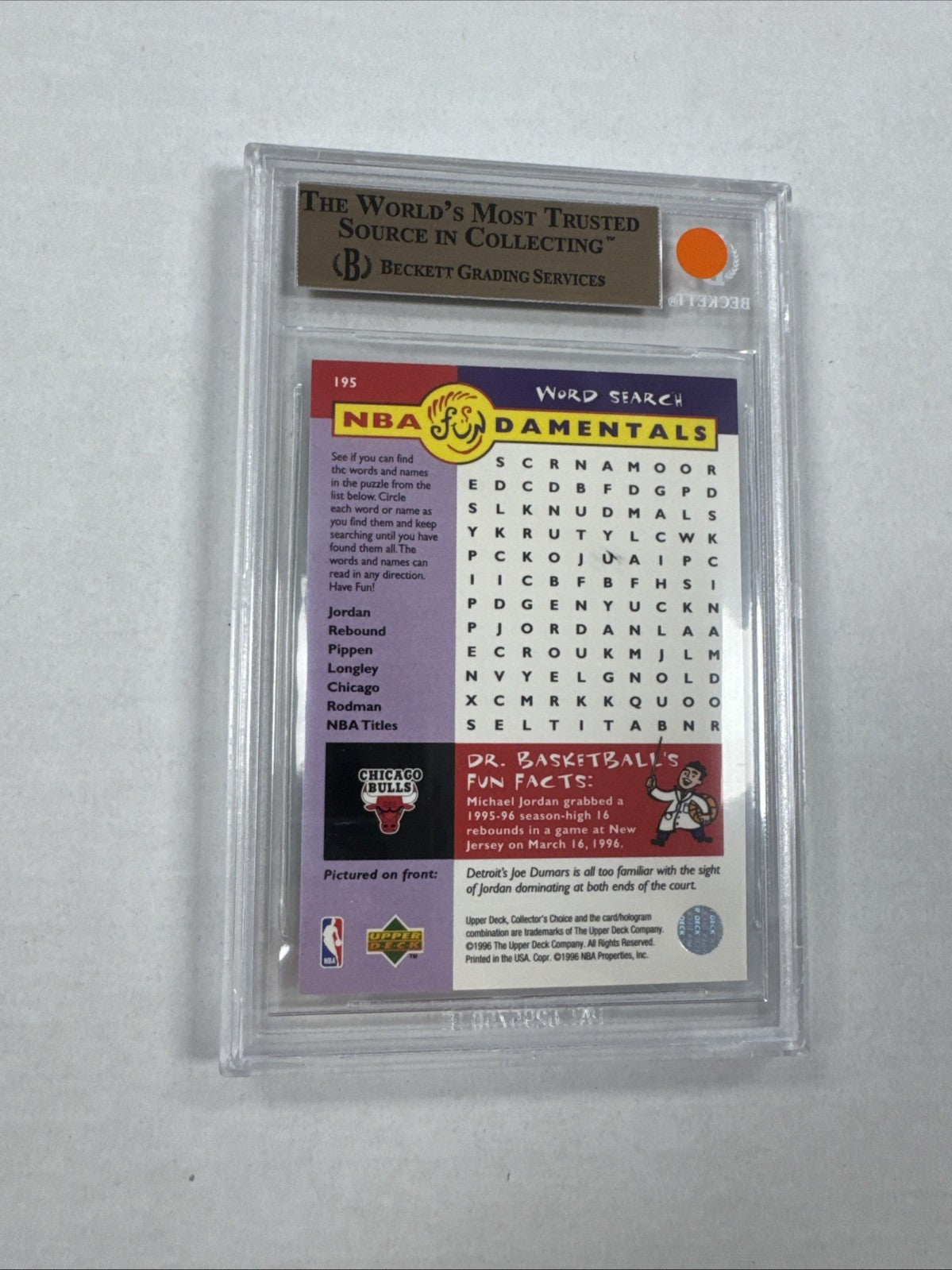 1996-97 UD Collector's Choice - NBA Fundamentals Michael Jordan #195 BGS 9.5