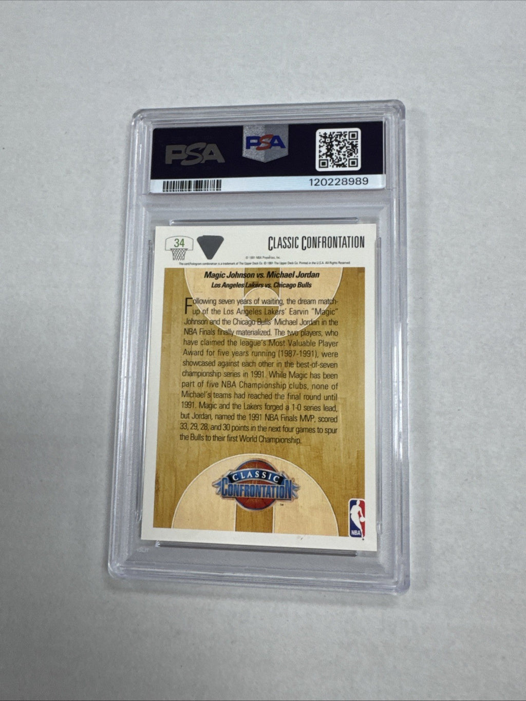 1991-92 U.D. - Classic Confrontation Michael Jordan, Magic Johnson #34 PSA 9