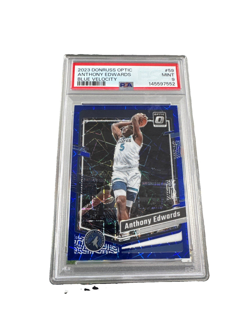 Anthony Edward 2023 Donruss Optic Blue Velocity PSA 9 