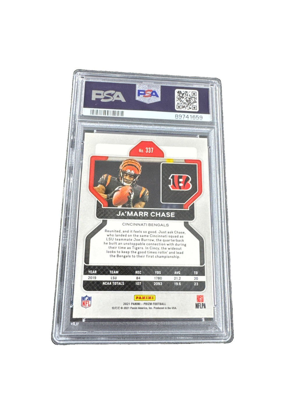 2021 Panini Prizm - Rookie Ja'Marr Chase #337 (RC) PSA 10