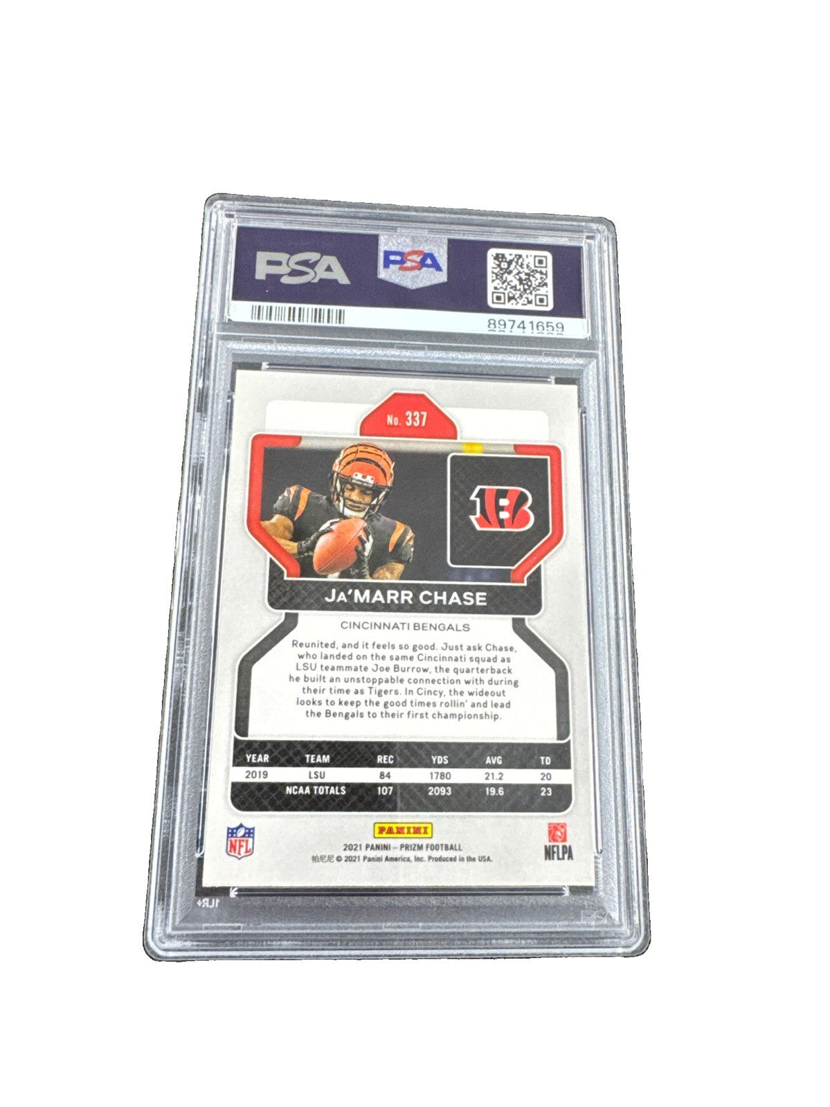 2021 Panini Prizm - Rookie Ja'Marr Chase #337 (RC) PSA 10