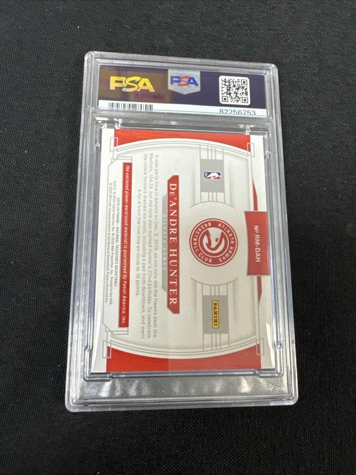 2019 Panini National Treasures De’Andre Hunter Rookie Materials /99