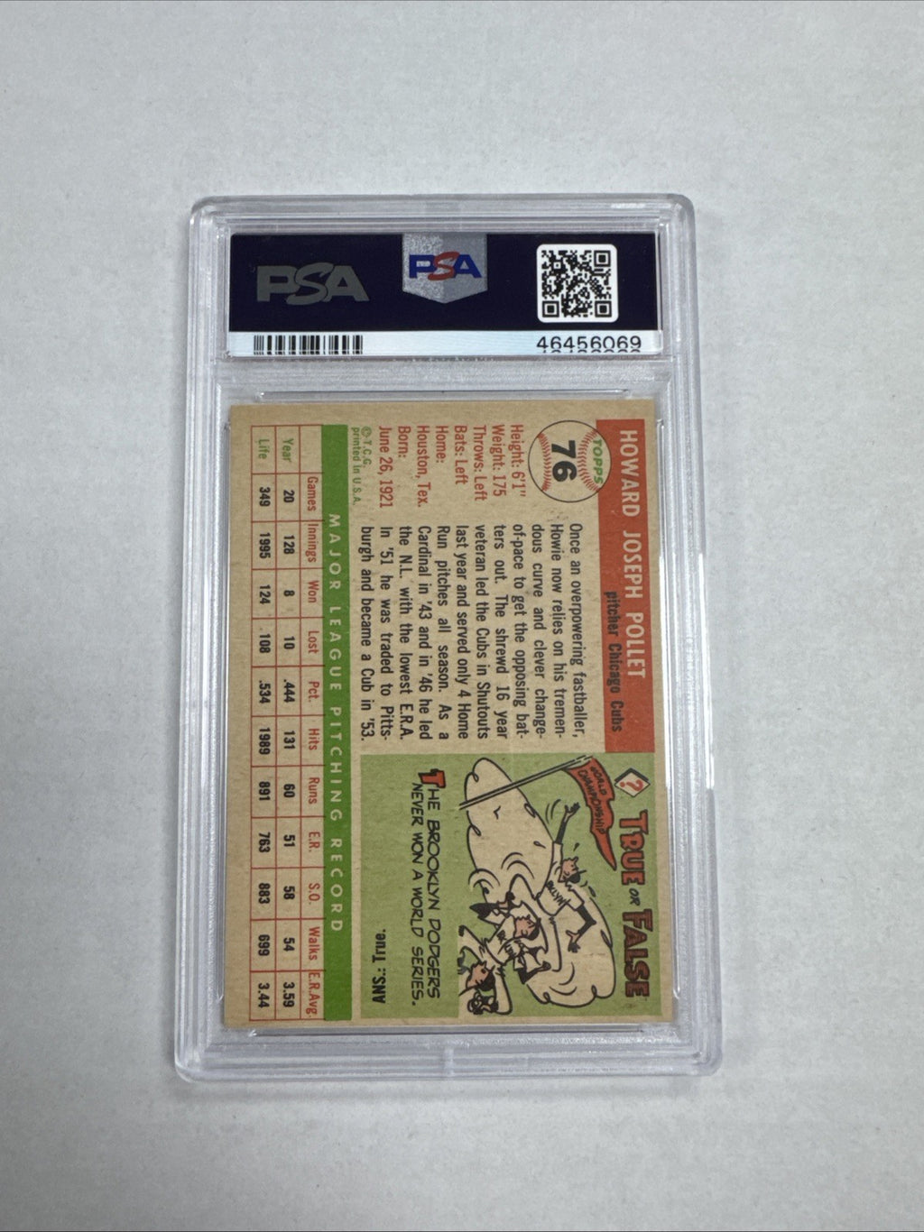 1955 Topps - Howie Pollet #76 PSA 4.5