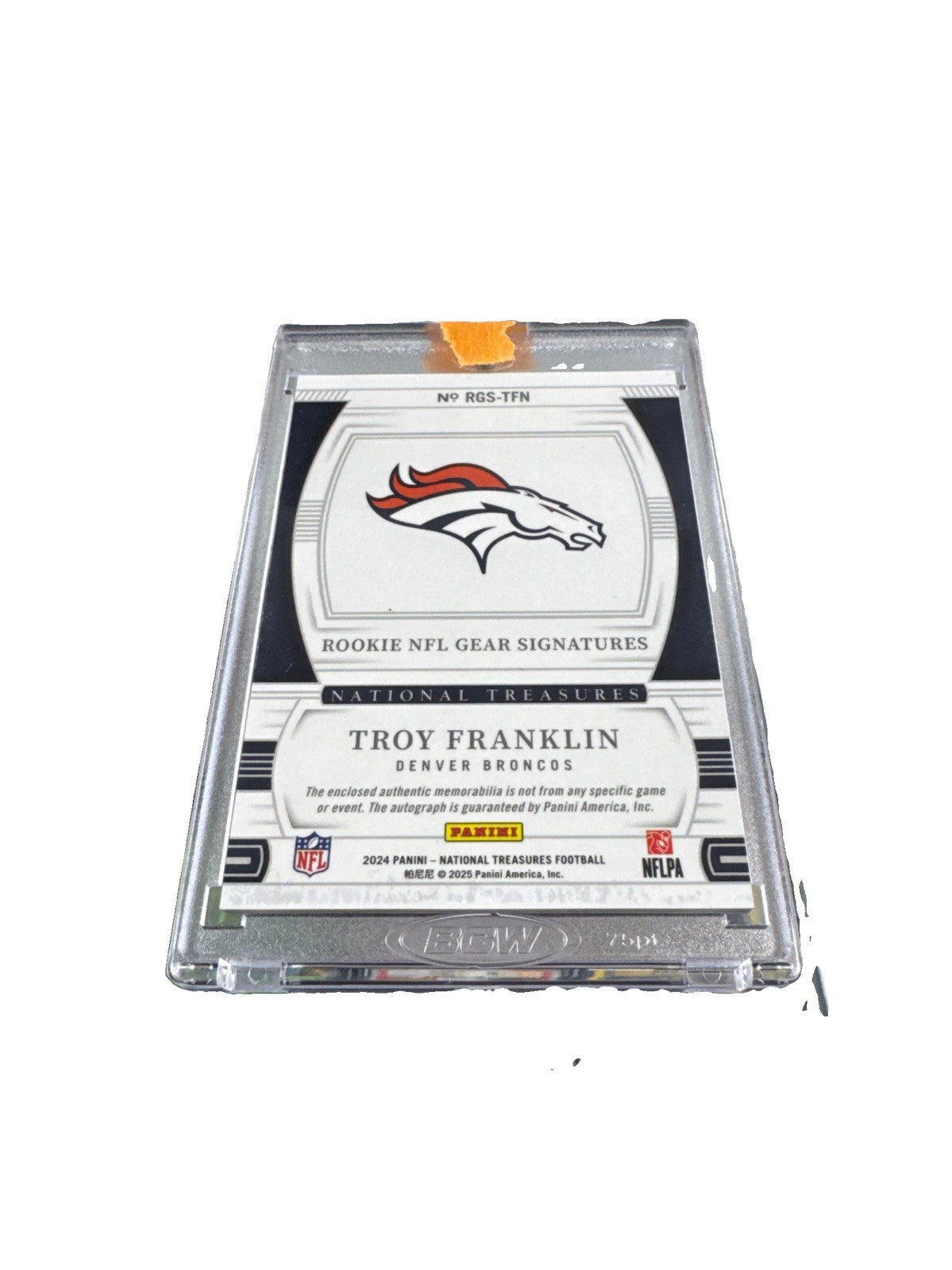 2024 National Treasures Troy Franklin /99 Autograph Duel Patch