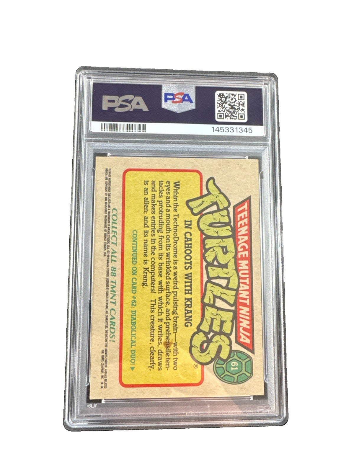 1989 Topps Teenage In Cahoots With Krang Mutant Ninja Turtles PSA 5