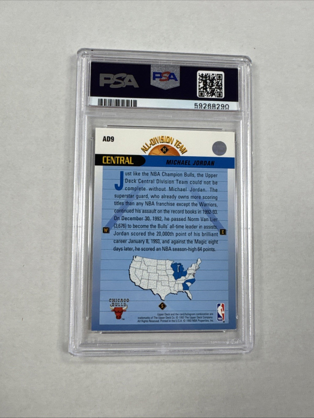 1992-93 Upper Deck - All-Division Team Michael Jordan #AD9 PSA 6