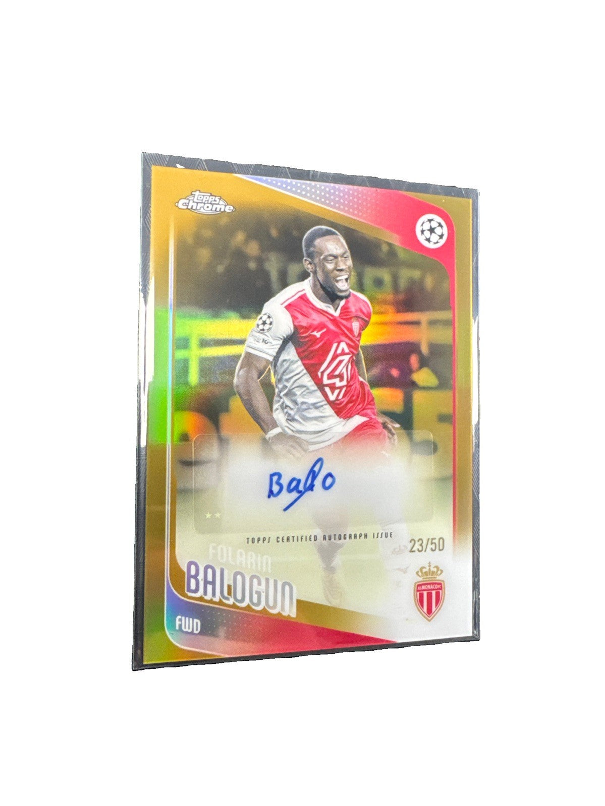 2026 Topps Chrome Folarin Balogun Gold /50 Auto 