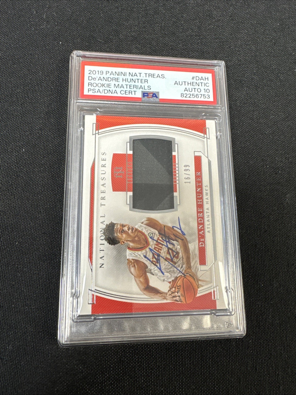 2019 Panini National Treasures De’Andre Hunter Rookie Materials /99