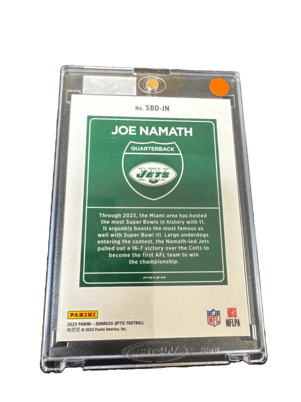 2023 Panini Donruss Optic - Super Bowl Downtown Joe Namath #SBD-JN