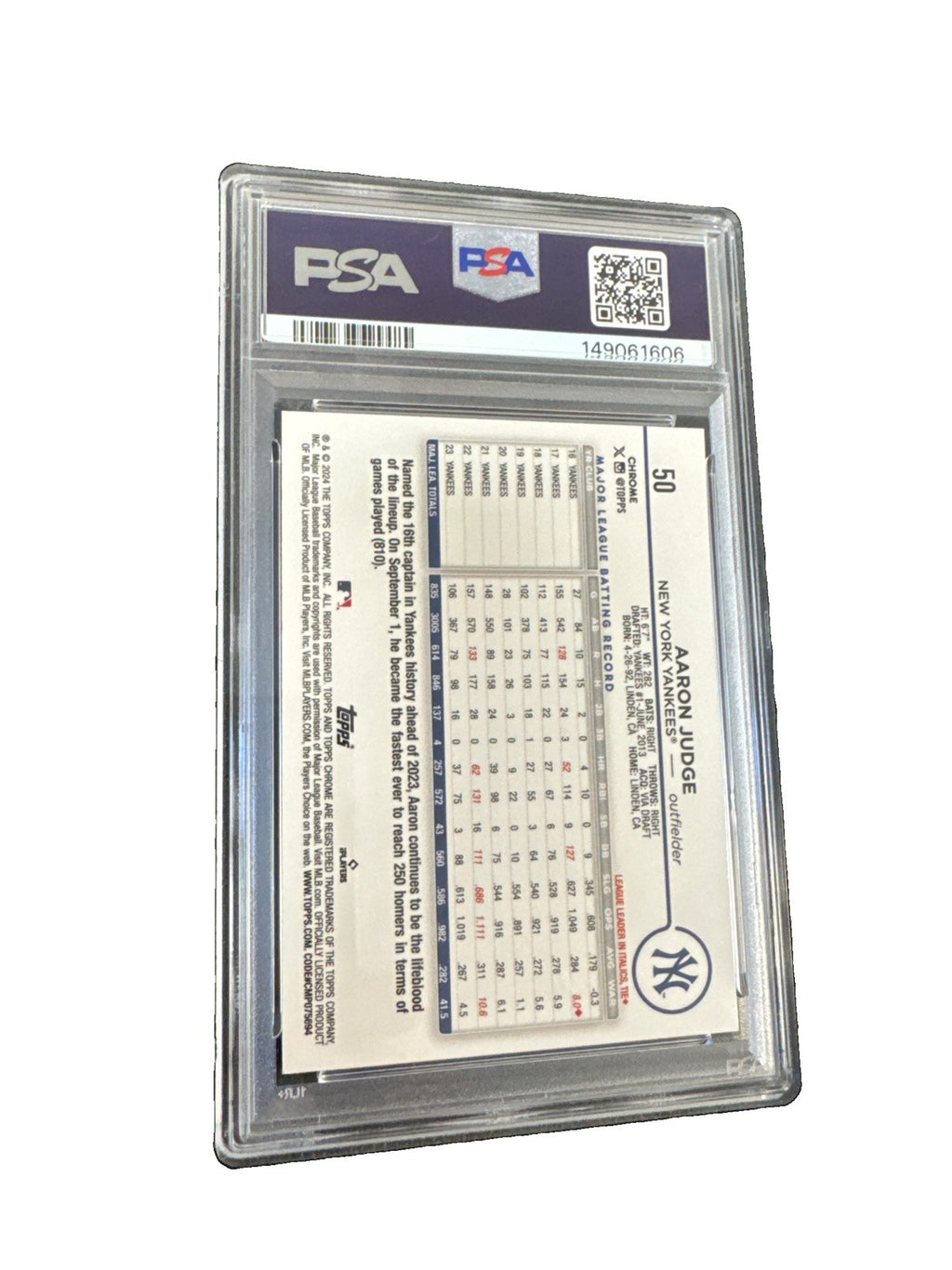 2024 Topps Chrome - Aaron Judge #50 RayWave PSA 9