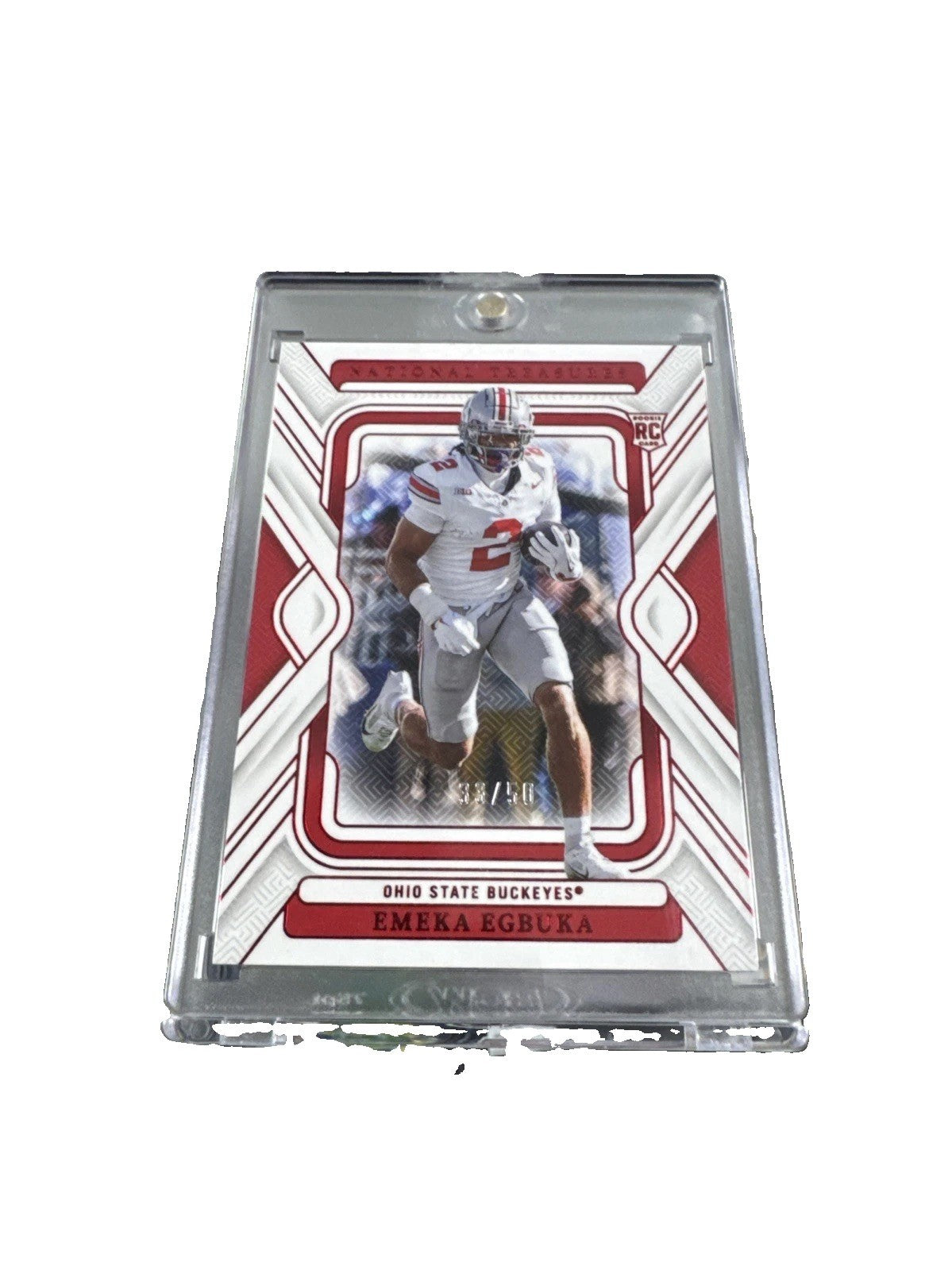 2025 Panini National Treasures Collegiate - Emeka Egbuka #8 Red /50 (RC)