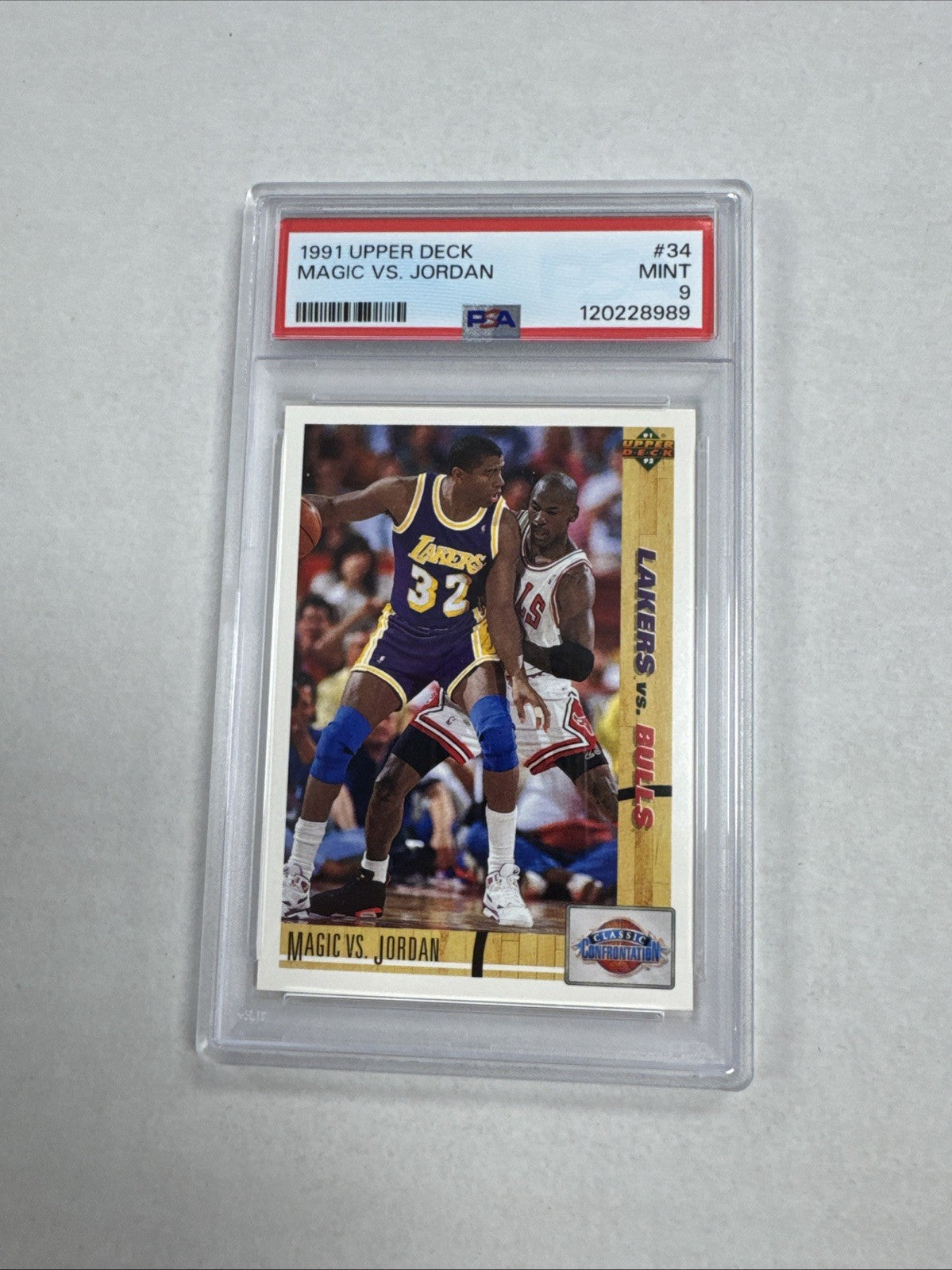 1991-92 U.D. - Classic Confrontation Michael Jordan, Magic Johnson #34 PSA 9