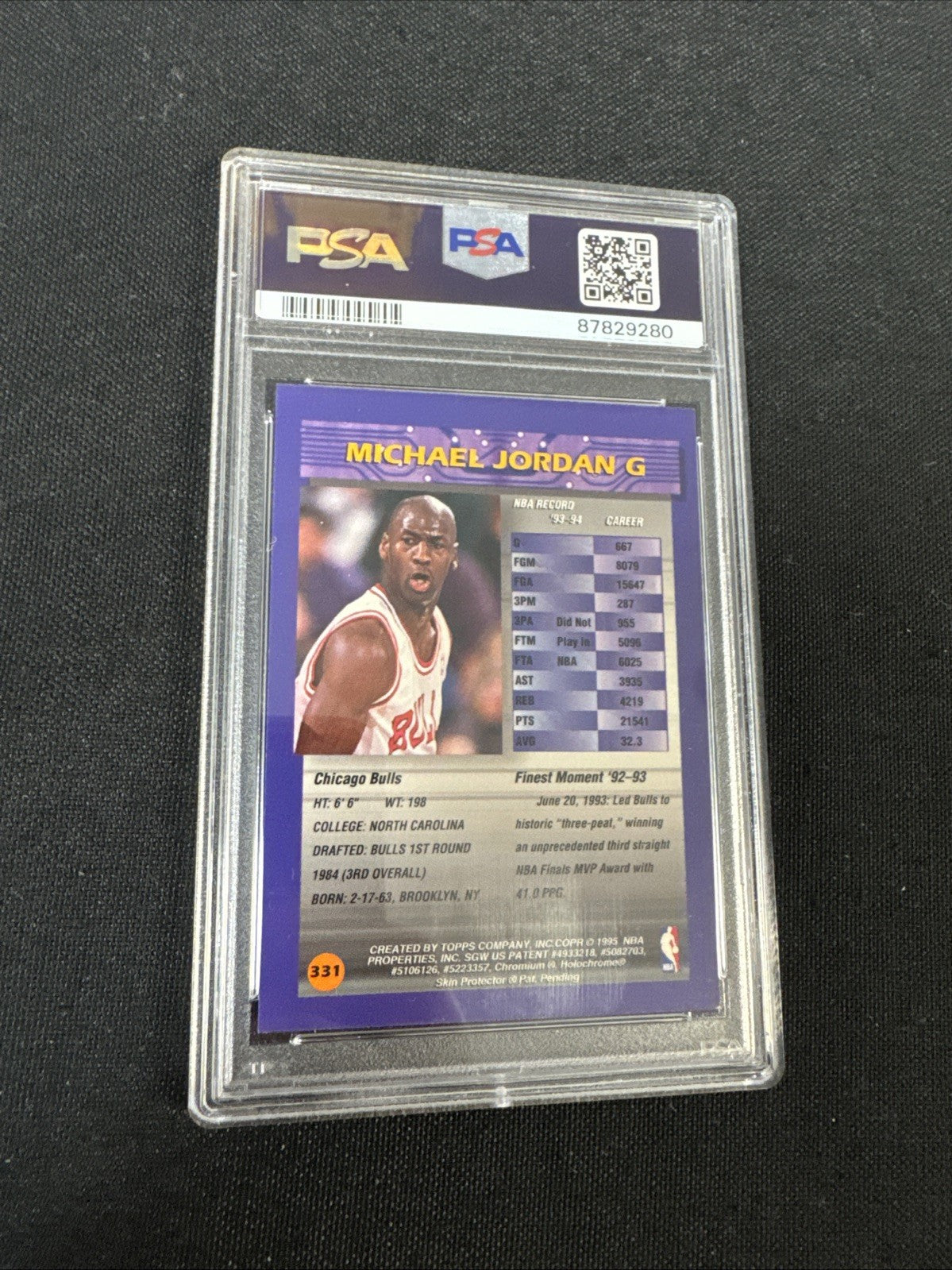 1994-95 Topps Finest - Michael Jordan #331 PSA 8