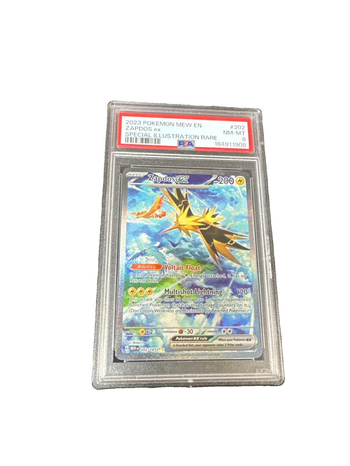 2023 Zapdos ex 202/165 Special Illustration Rare PSA 8