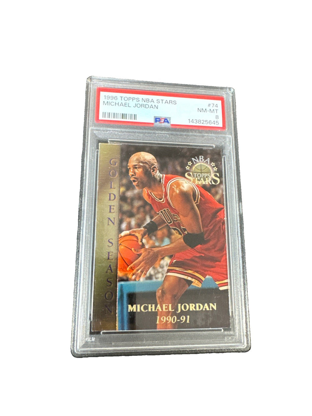 1996 Topps Stars - Golden Season Michael Jordan #74 PSA 8