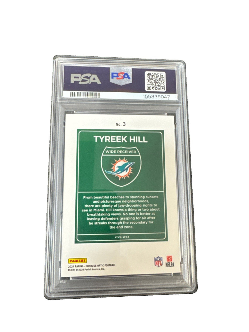 2024 Panini Donruss - Downtown! Tyreek Hill #3 PSA 9