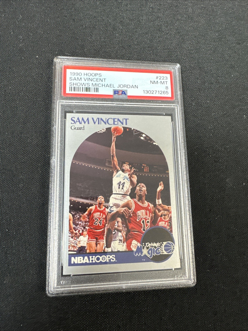 1990-91 NBA Hoops - Michael Jordan, Sam Vincent #12 Michael Jordan PSA 8