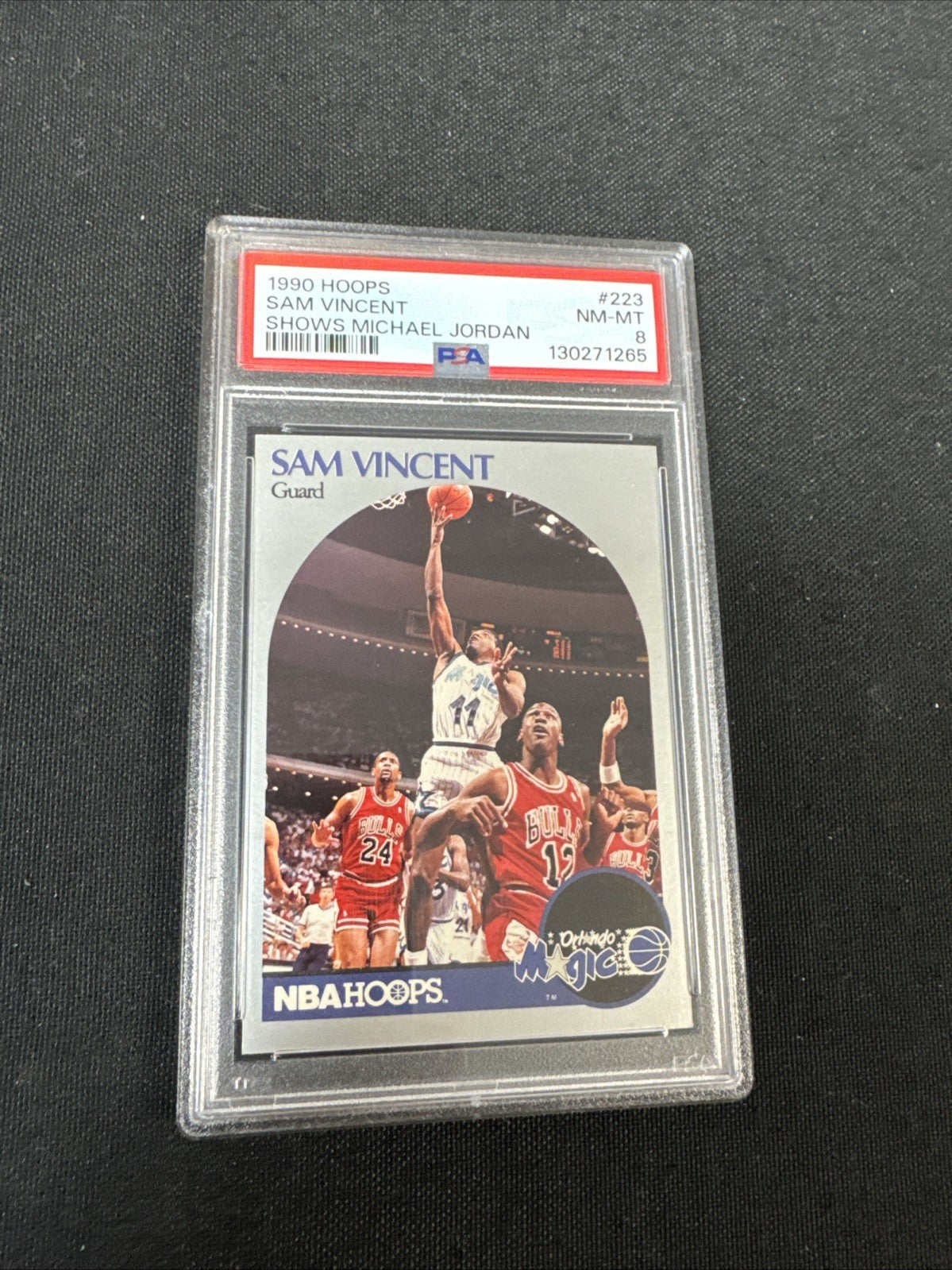 1990-91 NBA Hoops - Michael Jordan, Sam Vincent #12 Michael Jordan PSA 8