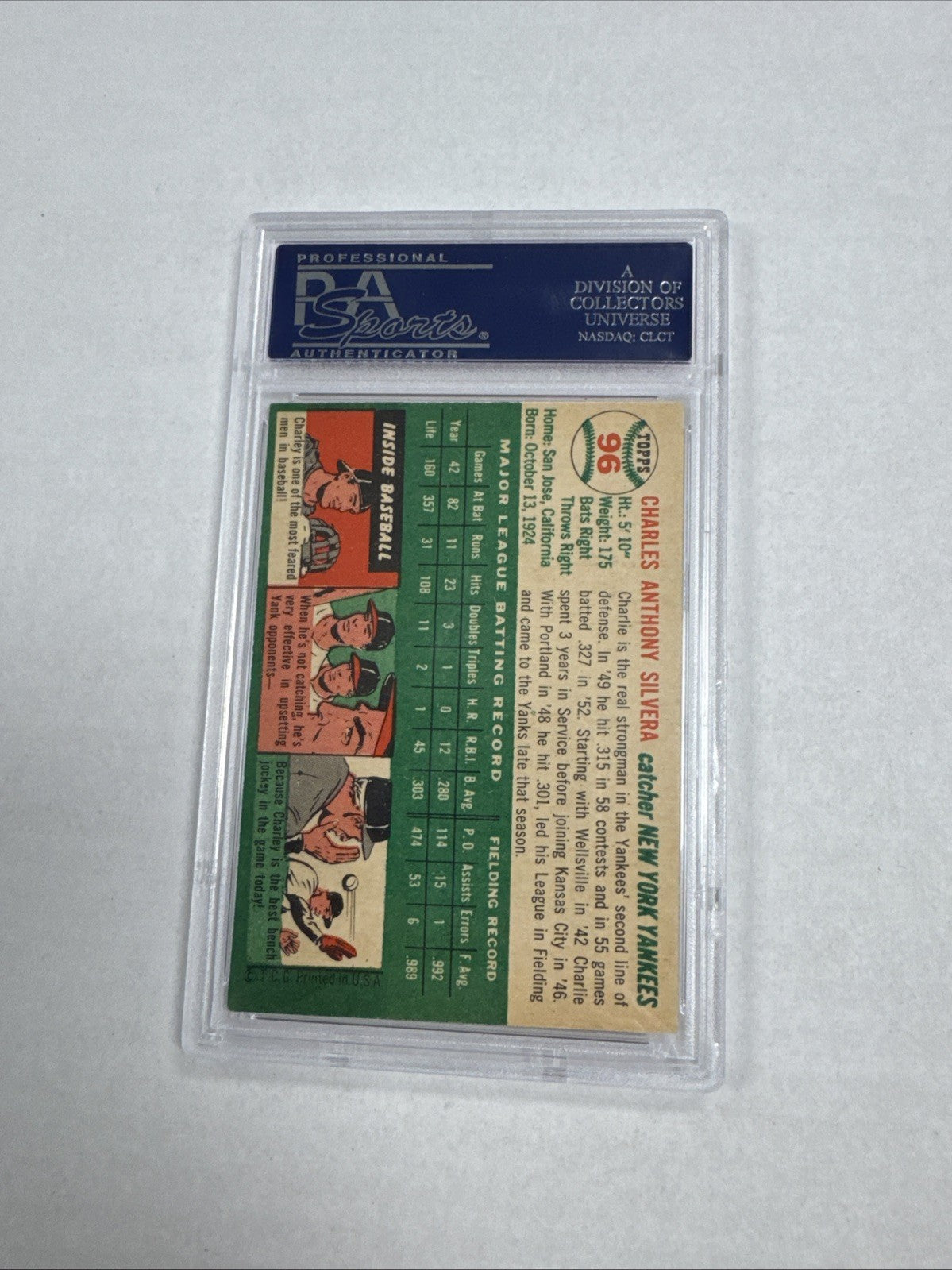 1954 Topps - Charlie Silvera #96 PSA 6
