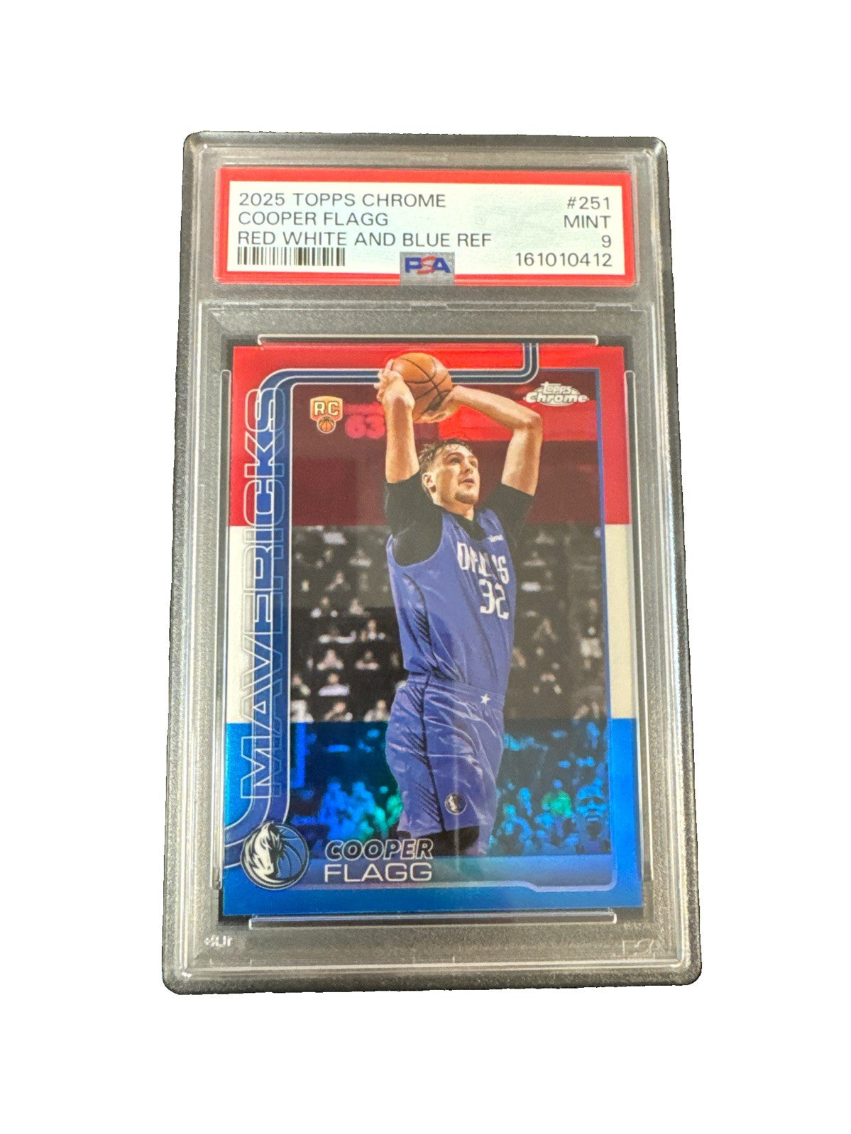 2025-26 Topps Chrome - Cooper Flagg #251 Red White & Blue Refractor (RC) PSA 9