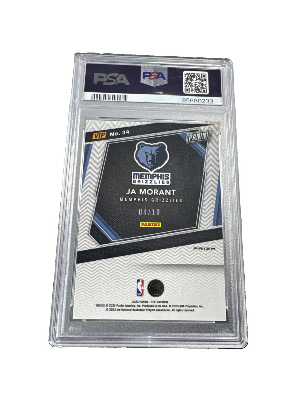 2023 Panini NSCC VIP Gold Ja Morant /10 PSA 10