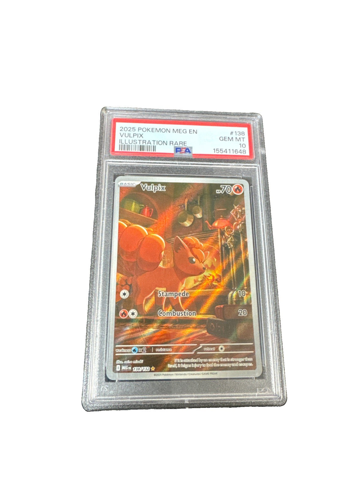 2025 Vulpix 138/132 Mega Evolution Holo PSA 10