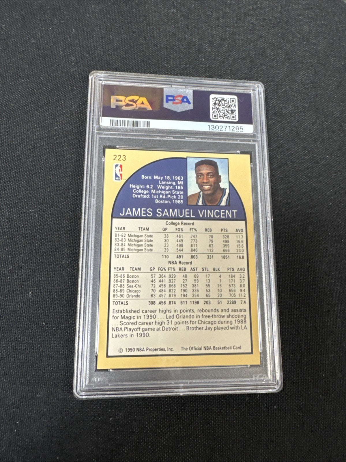 1990-91 NBA Hoops - Michael Jordan, Sam Vincent #12 Michael Jordan PSA 8