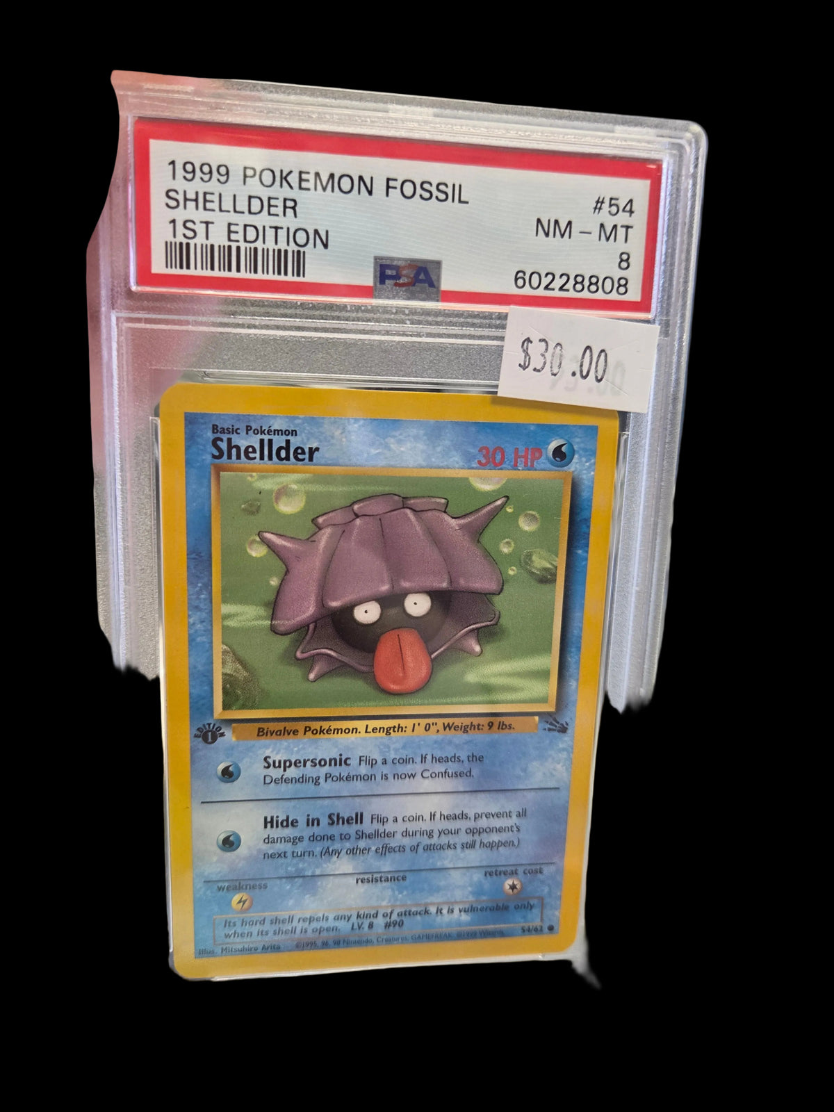 1999 POKÉMON FOSSIL SHELLDER 1ST EDITION