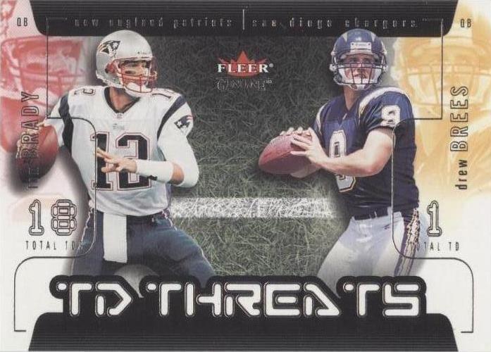 2002 Fleer Genuine - Td Threats Tom Brady, Drew Brees #13 TD PSA 9