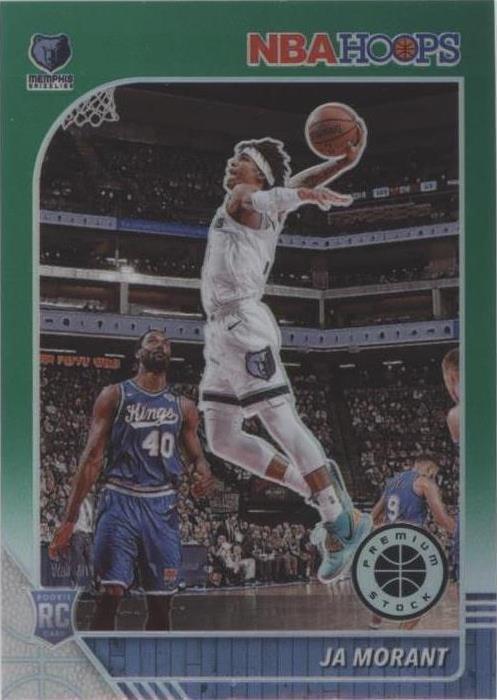 2019-20 Panini NBA Hoops Premium Stock - Ja Morant #259 Green Prizm (RC) PSA 10