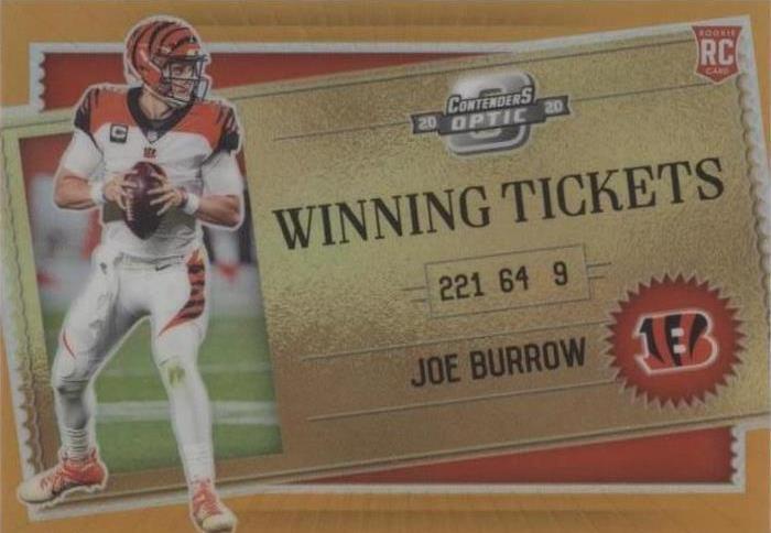 2020 Panini Cont.Optic- Winning Tickets Joe Burrow #WT16 Orange Prizm /50 PSA 10