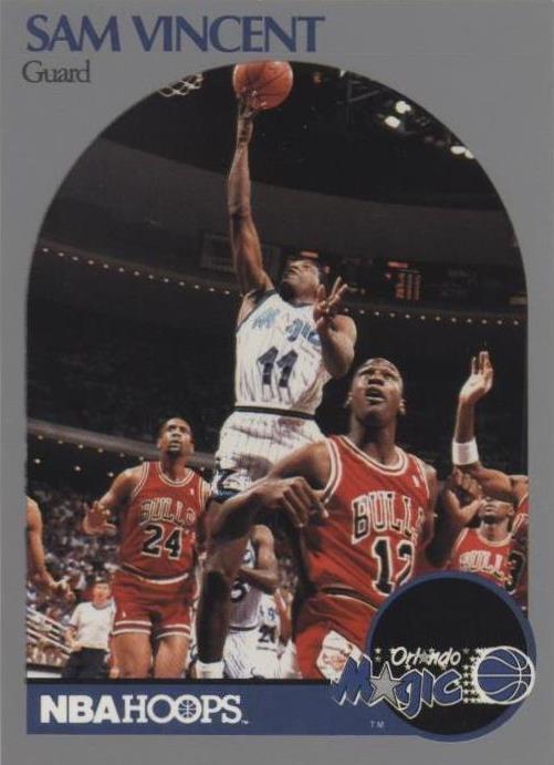 1990-91 NBA Hoops - Michael Jordan, Sam Vincent #12 Michael Jordan PSA 8