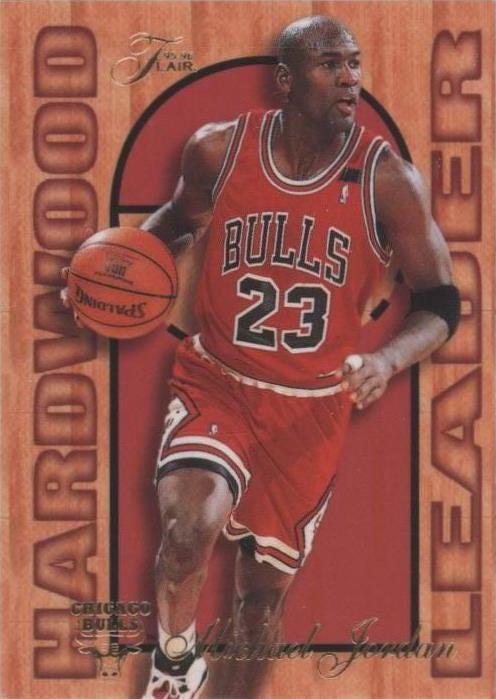 1995-96 Fleer - Flair Hardwood Leader Michael Jordan #4 PSA 8