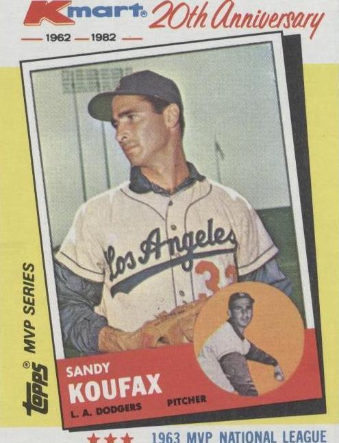 1982 Topps Kmart MVP Series - Sandy Koufax #4 PSA 7
